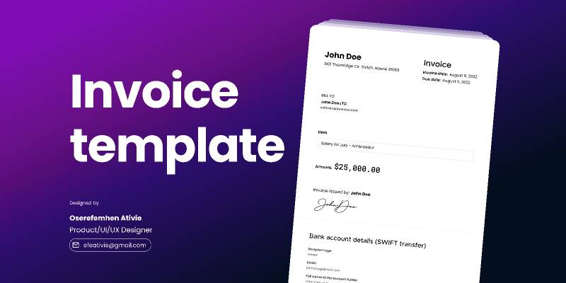 Figma Free Invoice template