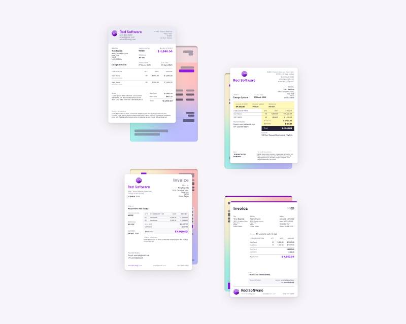 Figma free Invoice Templates