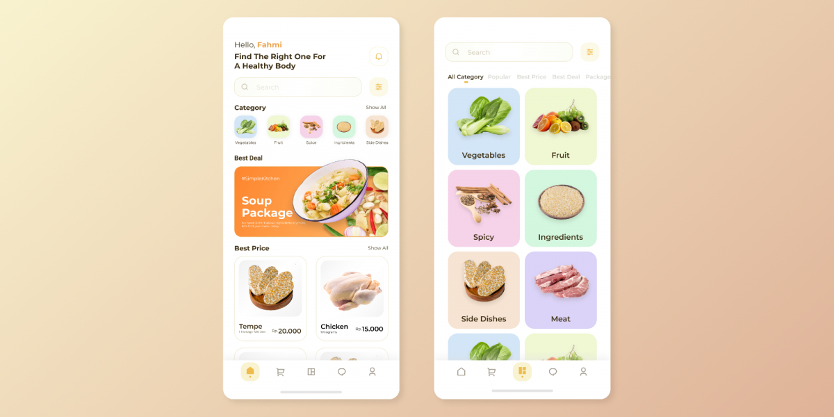 Figma Free Mobile apps Design (Grocery)