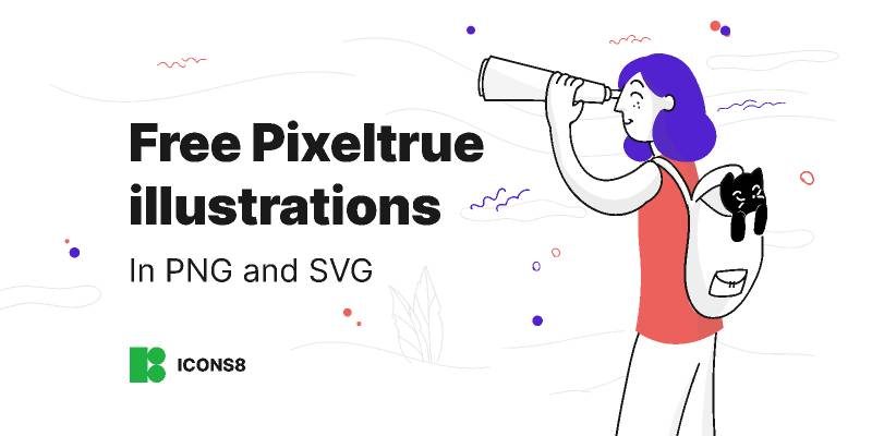 Figma Free Pixeltrue illustrations in PNG and SVG