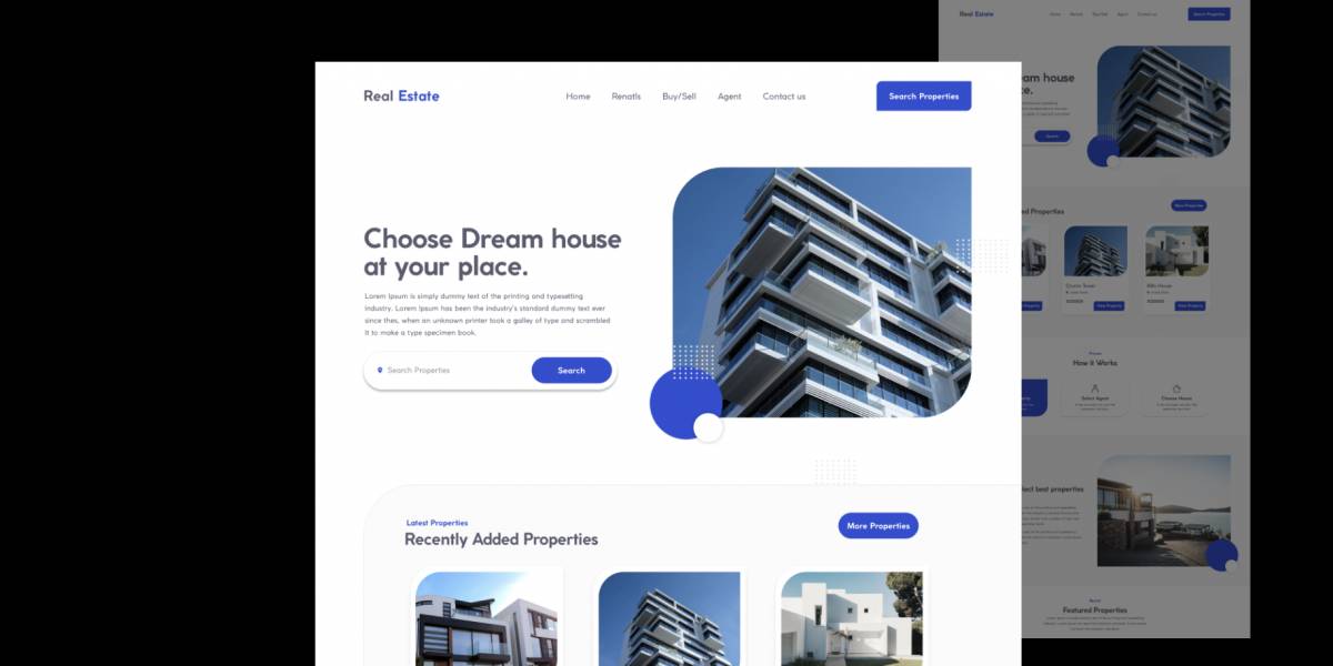 Figma Free Real estate landing page