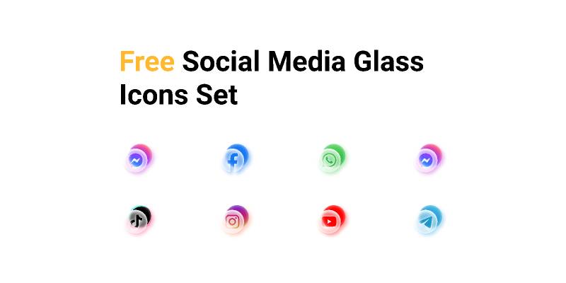 Figma FREE Social Media Glass icons