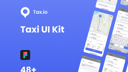 Figma Free Taxi ui kit (Tax.io)