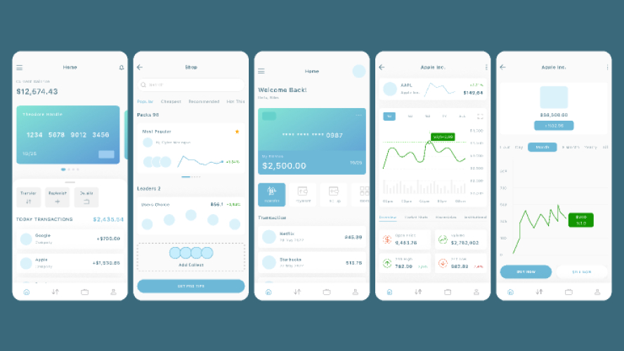 Figma Free UI kit - Stock market Mobile App Template