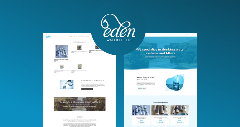 Figma Free Website Template Eden Water Filters