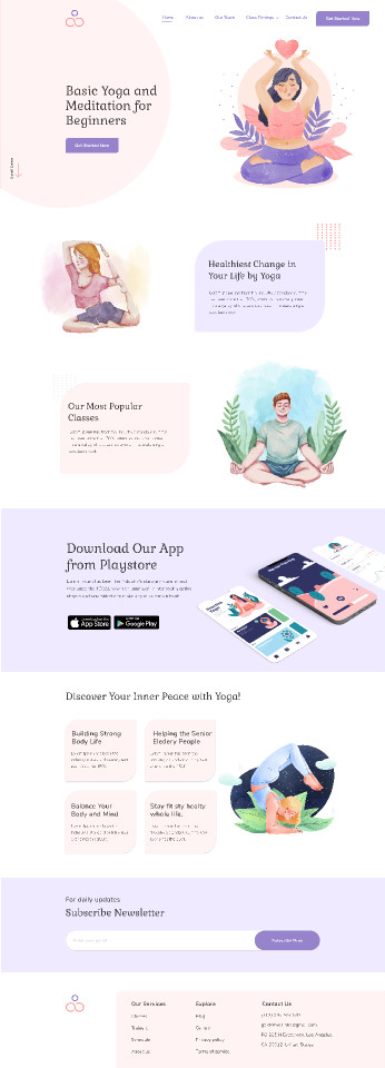 Figma Free Yoga Landing Page