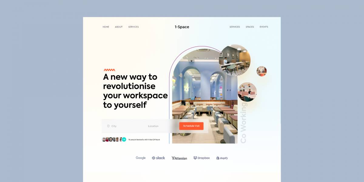 Figma Freebie - Coworking Space Landing Page