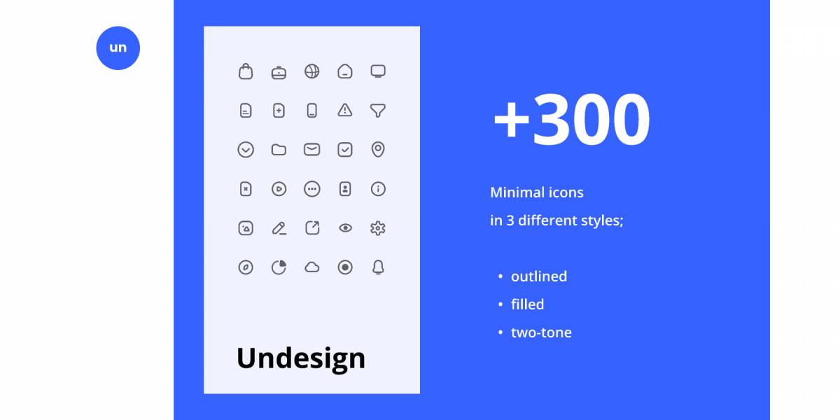 Figma Freebie 300+ Undesign Icons