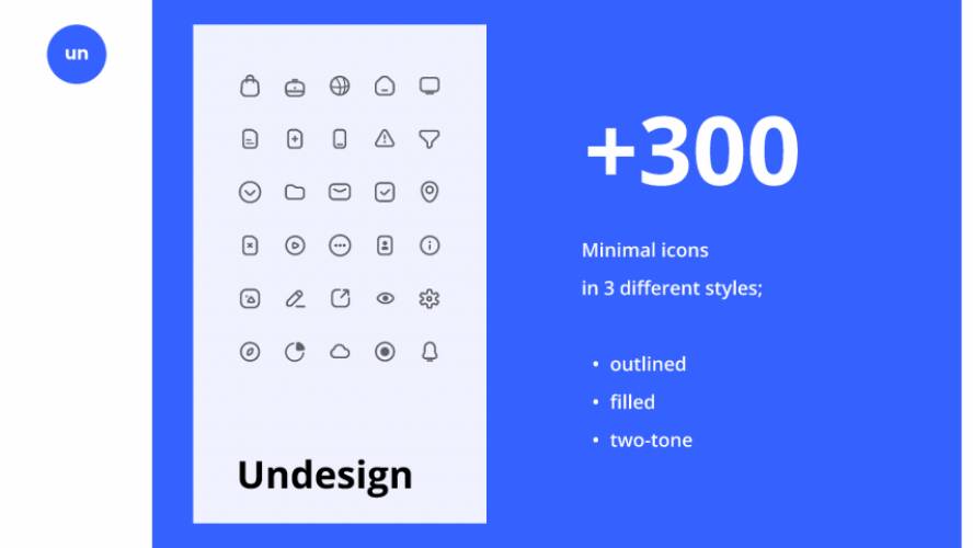 Figma Freebie 300+ Undesign Icons