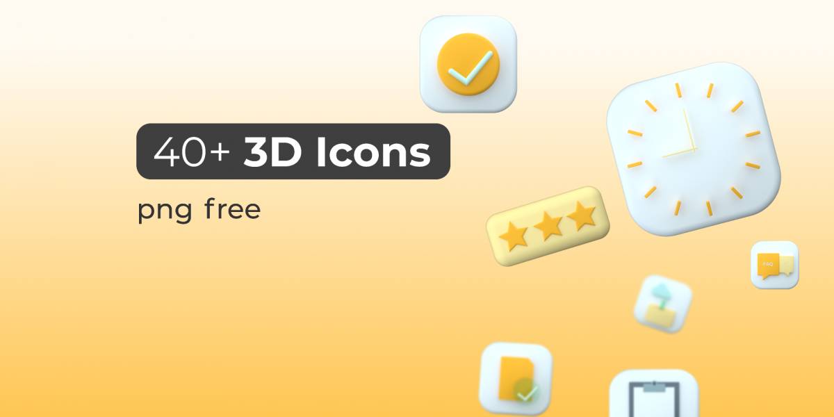 Figma Freebie 40+ 3D icons