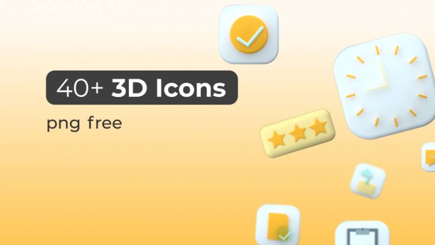 Figma Freebie 40+ 3D icons