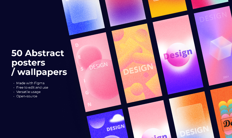 Figma Freebie 50+ Abstract posters wallpapers