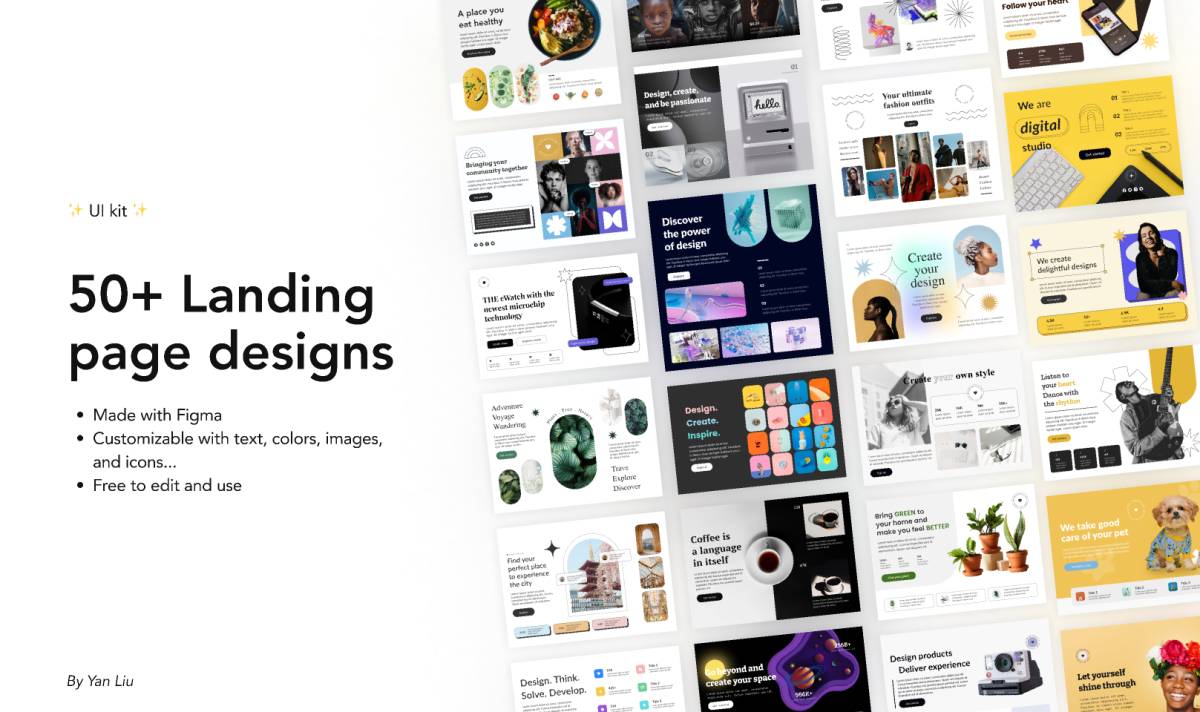 Figma Freebie 50+ Landing page designs website template