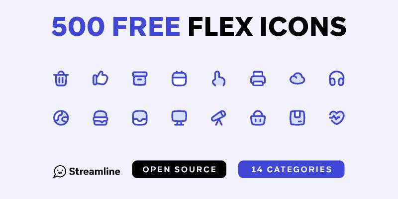 Figma Freebie 500+ Flex Icon Set