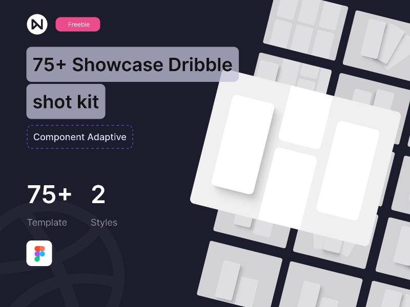 Figma Freebie 75+ Showcase Dribble Mockups