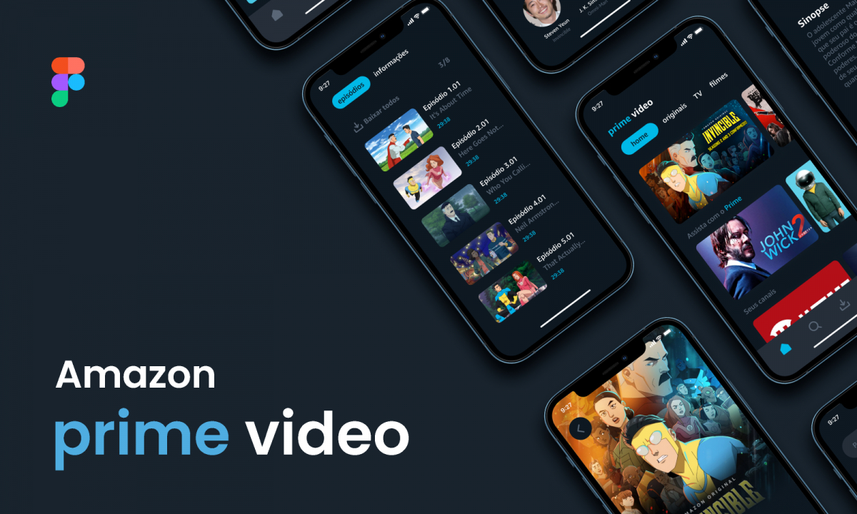 Figma Freebie Amazon Prime video - conceito 2021