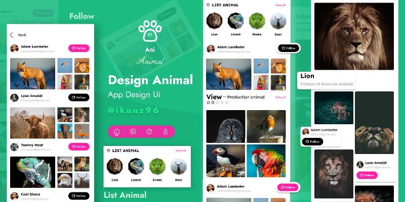 Figma Freebie Animal Mobile App Template