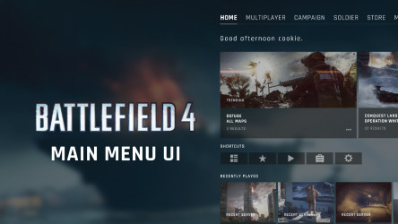 Figma Freebie Battlefield 4 - Main Menu UI Design