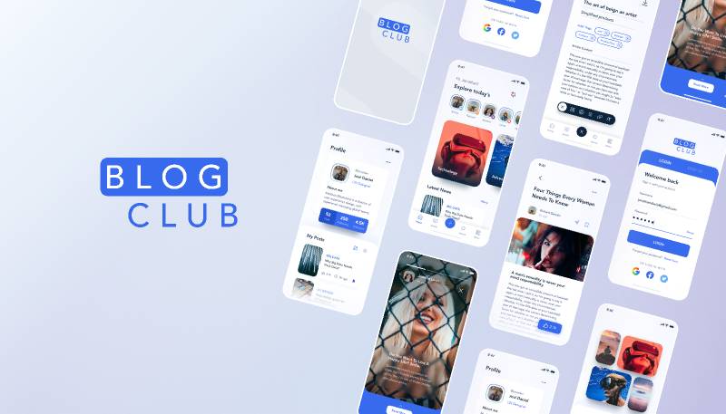 Figma Freebie Blog Club Mobile App