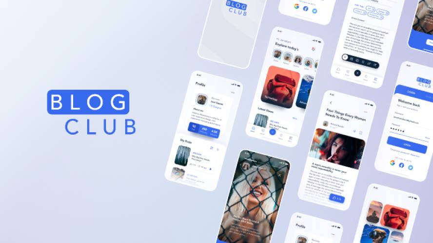 Figma Freebie Blog Club Mobile App