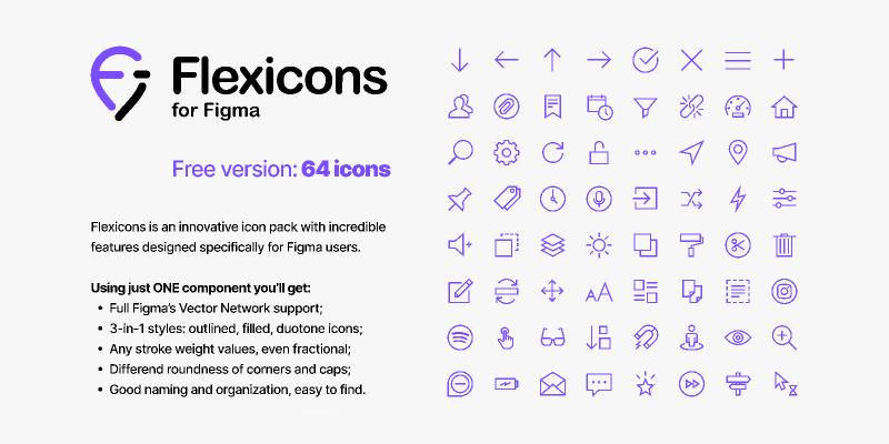 Figma freebie Flexicons FREE 64 icons