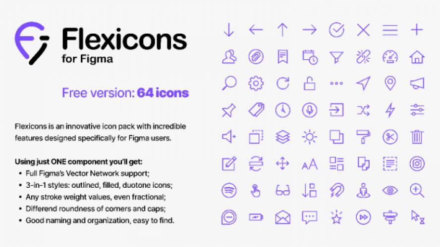 Figma freebie Flexicons FREE 64 icons