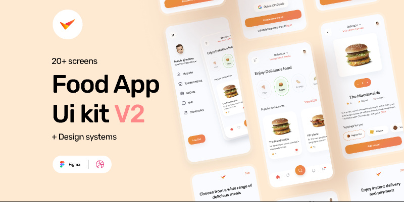 Figma Freebie Food App Ui Kit