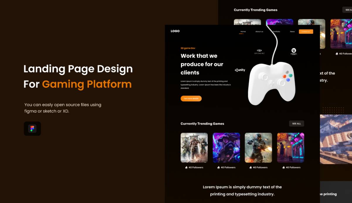 Figma Freebie Gaming Platform Web Design
