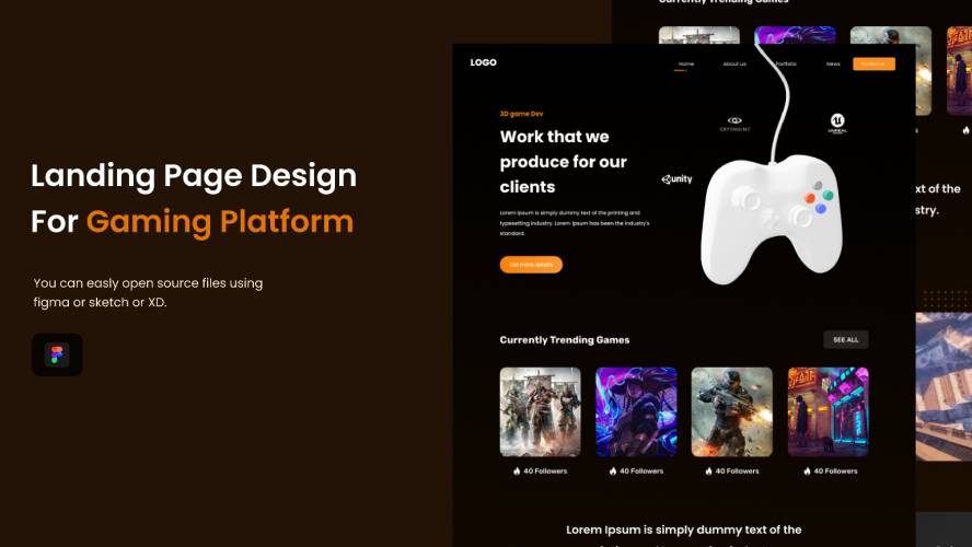 Figma Freebie Gaming Platform Web Design