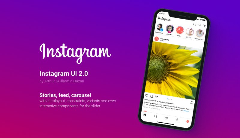 Figma freebie Instagram UI Mockup 2.0