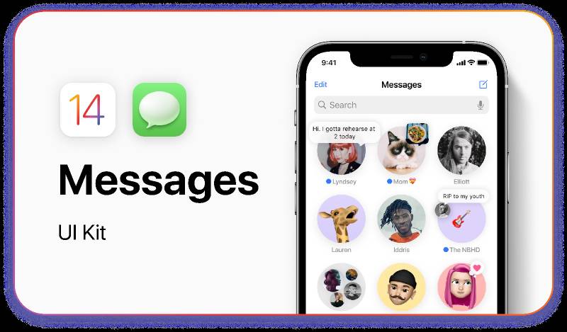 Figma freebie iOS 14 - iMessage UI Kit