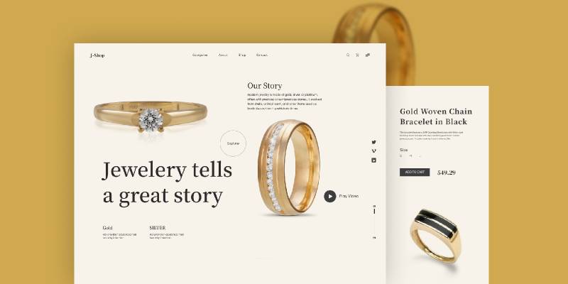 Figma Freebie Jewelry Store Landing Page