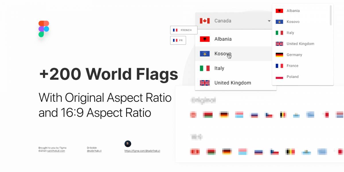 Figma freebie More than 200 Untouched Vector Flags