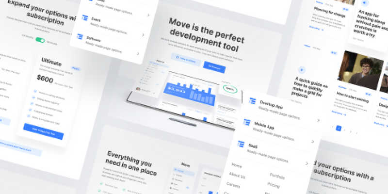 Figma Freebie Move Multipurpose Template + UI Kit Preview