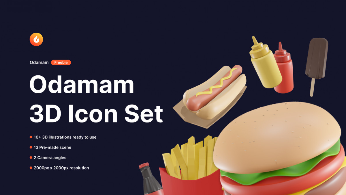 Figma Freebie Odamam - 3D Illustration