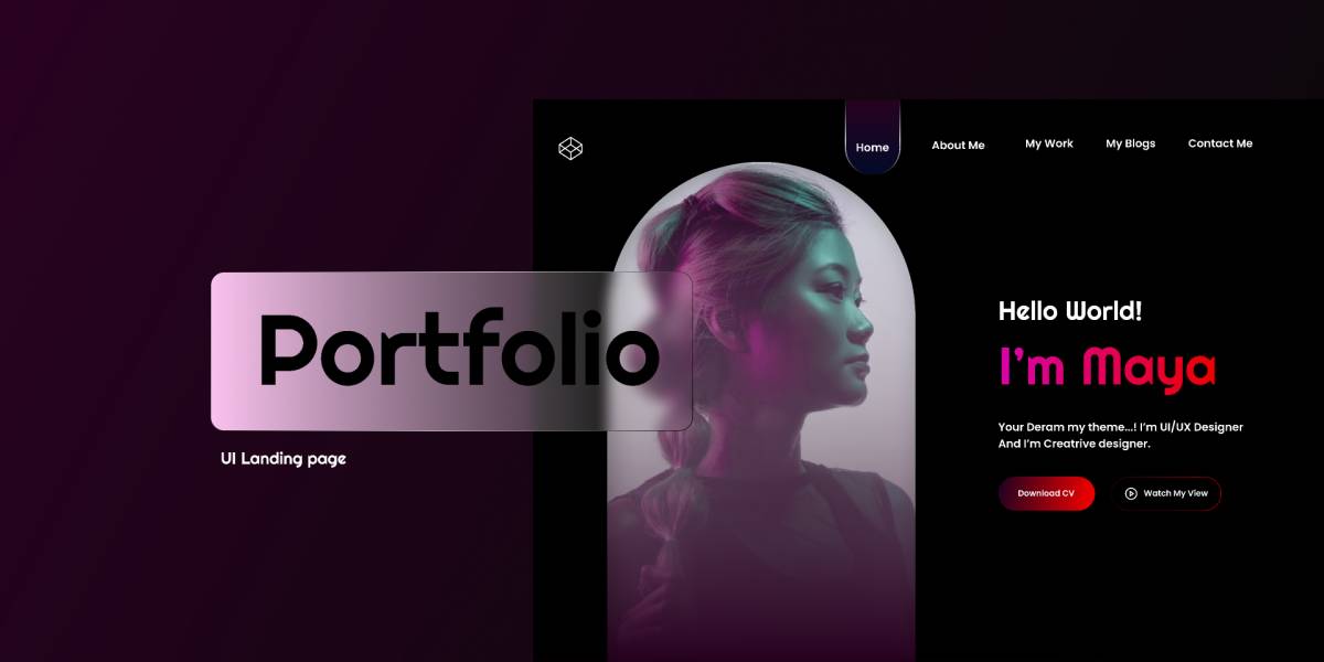 Figma Freebie Portfolio UI Landing page