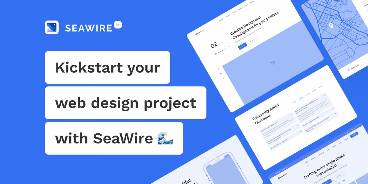 Figma freebie SeaWire - Web Wireframe UI Kit