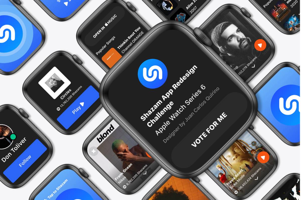 Figma freebie Shazam App Redesign Smartwatch