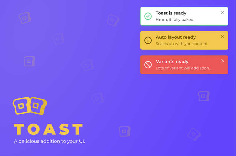Figma freebie Toast- A delicious addition to your UI
