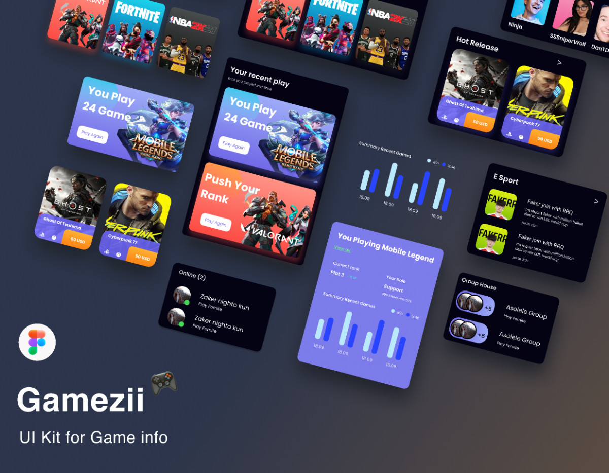 Figma Freebie UI Kit Game information