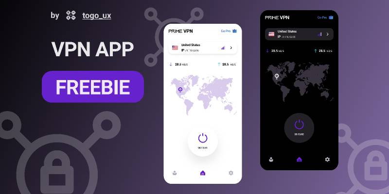 Figma Freebie VPN App UI Template