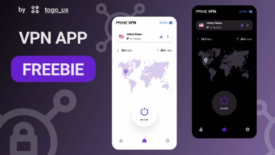 Figma Freebie VPN App UI Template