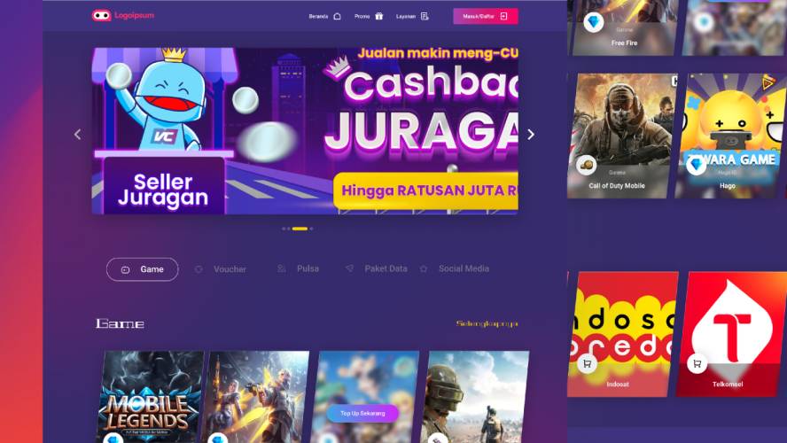 Figma Freebies Landing Page JuraganGame