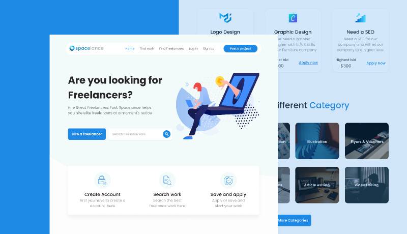 Figma Freelancing Website UI