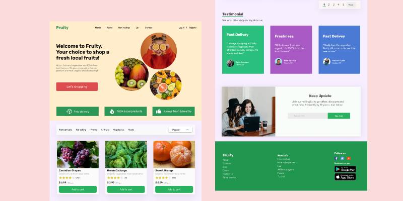 Figma Fruity Web Design