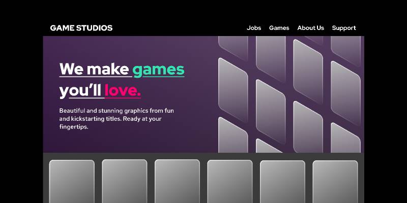 Figma Game Studio Website Design UI