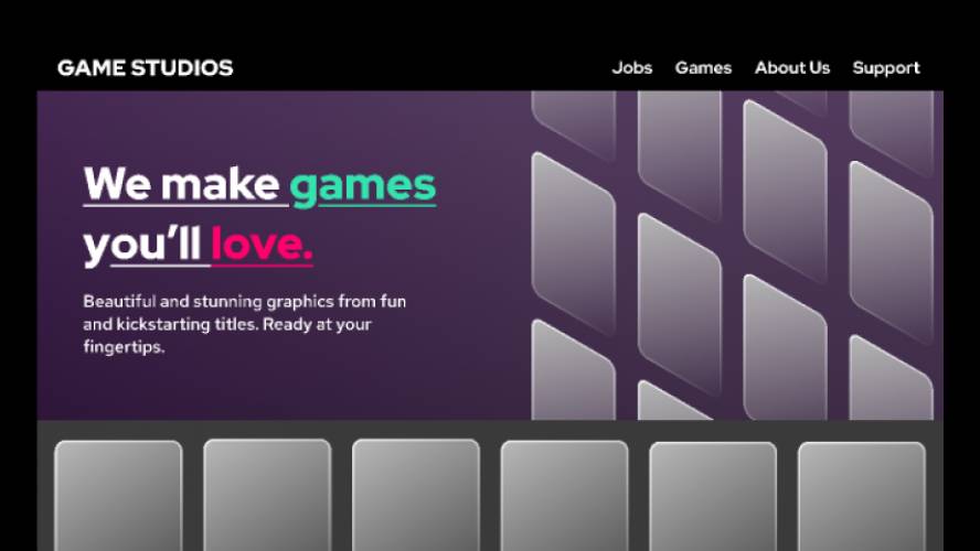 Figma Game Studio Website Design UI