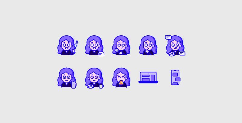 Figma Girl UX UI Icons Set