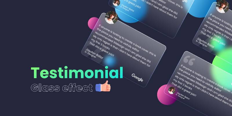 Figma Glass Morphism - Testimonial Template