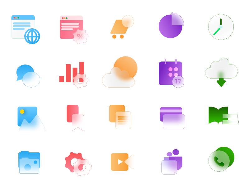 Figma Glassmorphic Icons Free Download